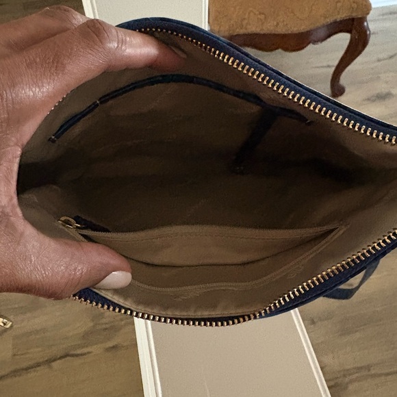 Brahmin Navy Croc-Embossed Handbag - Picture 4 of 4